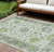 9' X 12' Mint Green And Ivory Floral Washable Indoor Outdoor Area Rug - Mint Green, Ivory
