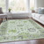 9' X 12' Mint Green And Ivory Floral Washable Indoor Outdoor Area Rug - Mint Green, Ivory