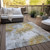 10' X 14' Gold Beige And Ivory Abstract Washable Indoor Outdoor Area Rug Transitional Style - Gold, Beige, Ivory Color