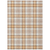9' X 12' Peach And Beige Plaid Washable Indoor Outdoor Area Rug
