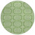 8' Green And Ivory Round Geometric Washable Indoor Outdoor Area Rug Transitional Style - Green, Ivory Color