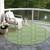 8' Green And Ivory Round Geometric Washable Indoor Outdoor Area Rug Transitional Style - Green, Ivory Color
