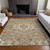8' X 10' Taupe Copper And Beige Medallion Washable Indoor Outdoor Area Rug