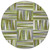 8' Green Gray And Ivory Round Geometric Washable Indoor Outdoor Area Rug
