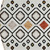 8' Ivory Red And Gray Round Geometric Washable Indoor Outdoor Area Rug