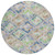 8' Beige Blue And Green Round Geometric Washable Indoor Outdoor Area Rug