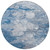 8' Denim Blue And Sky Blue Round Abstract Washable Indoor Outdoor Area Rug Transitional Style - Denim Blue, Sky Blue Color