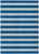 10' X 14' Blue and Ivory Striped Washable Indoor Outdoor Area Rug