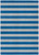 10' X 14' Blue and Ivory Striped Washable Indoor Outdoor Area Rug