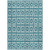 10' X 14' Teal Blue And Ivory Geometric Washable Indoor Outdoor Area Rug