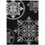 9' X 12' Black Gray And Ivory Floral Medallion Washable Indoor Outdoor Area Rug