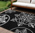 9' X 12' Black Gray And Ivory Floral Medallion Washable Indoor Outdoor Area Rug