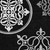 9' X 12' Black Gray And Ivory Floral Medallion Washable Indoor Outdoor Area Rug