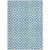 8' X 10' Teal Blue And Ivory Geometric Washable Indoor Outdoor Area Rug Transitional Style - Teal Blue, Ivory Color