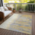 10' X 14' Gold Gray And Beige Abstract Washable Indoor Outdoor Area Rug