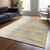 10' X 14' Gold Gray And Beige Abstract Washable Indoor Outdoor Area Rug