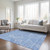 8' X 10' Blue And Ivory Abstract Washable Indoor Outdoor Area Rug