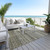 10' X 14' Pewter And Green Striped Washable Indoor Outdoor Area Rug