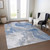 10' X 14' Blue And Ivory Abstract Washable Indoor Outdoor Area Rug - 880016850956