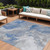 10' X 14' Blue And Ivory Abstract Washable Indoor Outdoor Area Rug - 880016850956