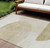 9' X 12' Brown Beige And Ivory Geometric Washable Indoor Outdoor Area Rug