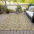 10' X 14' Beige Tan And Taupe Geometric Washable Indoor Outdoor Area Rug