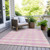 9' X 12' Pink And Gray Plaid Washable Indoor Outdoor Area Rug - Pink, Gray