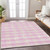 9' X 12' Pink And Gray Plaid Washable Indoor Outdoor Area Rug - Pink, Gray
