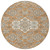 8' Terra Cotta Gray And Beige Round Medallion Washable Indoor Outdoor Area Rug