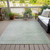 8' X 10' Artichoke Green And Silver Abstract Washable Indoor Outdoor Area Rug