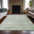 8' X 10' Artichoke Green And Silver Abstract Washable Indoor Outdoor Area Rug