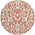 8' Salmon And Ivory Round Floral Washable Indoor Outdoor Area Rug