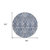 8' Navy Blue And Sky Blue Round Damask Washable Indoor Outdoor Area Rug