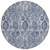 8' Navy Blue And Sky Blue Round Damask Washable Indoor Outdoor Area Rug