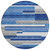 8' Navy Blue And Denim Blue Round Striped Washable Indoor Outdoor Area Rug