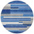 8' Navy Blue And Denim Blue Round Striped Washable Indoor Outdoor Area Rug