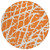 8' Round Orange and White Round Abstract Washable Non Skid Indoor Outdoor Area Rug
