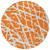 8' Round Orange and White Round Abstract Washable Non Skid Indoor Outdoor Area Rug