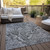 10' X 14' Gray Charcoal And Silver Abstract Washable Indoor Outdoor Area Rug Transitional Style - Gray, Charcoal, Silver Color