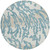 8' Teal Blue Beige And Ivory Round Animal Print Washable Indoor Outdoor Area Rug