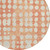 8' Coral And Ivory Round Abstract Washable Indoor Outdoor Area Rug