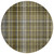 8' X 8' Green Beige and Gray Round Plaid Washable Non Skid Indoor Outdoor Area Rug