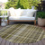 8' X 8' Green Beige and Gray Round Plaid Washable Non Skid Indoor Outdoor Area Rug