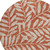8' Orange And Ivory Round Floral Washable Indoor Outdoor Area Rug