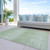10' X 14' Artichoke Green And Green Abstract Washable Indoor Outdoor Area Rug