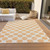 9' X 12' Peach And Ivory Polka Dot Washable Indoor Outdoor Area Rug