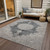 10' X 14' Black And Ivory Oriental Washable Indoor Outdoor Area Rug