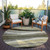 8' Taupe Gray And Black Round Abstract Washable Indoor Outdoor Area Rug