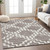 8' X 10' Taupe And Ivory Geometric Washable Indoor Outdoor Area Rug Transitional Style - Taupe, Ivory Color