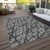 9' X 12' Gray And Charcoal Abstract Washable Indoor Outdoor Area Rug - Gray, Charcoal